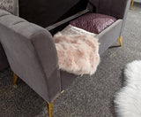Pettine Velvet Ottoman Storage Bench - GFW