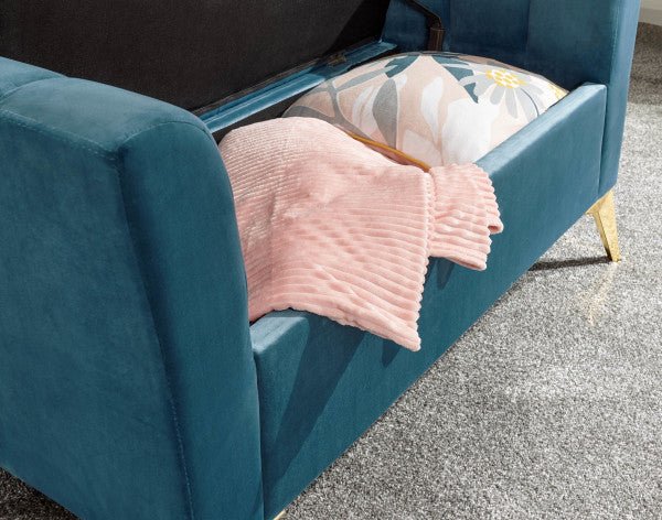 Pettine Velvet Ottoman Storage Bench - GFW