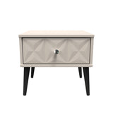 Pixel 1 Drawer Bedside Cabinet with Dark Scandinavian Legs - Welcome Furniture