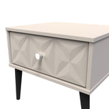 Pixel 1 Drawer Bedside Cabinet with Dark Scandinavian Legs - Welcome Furniture