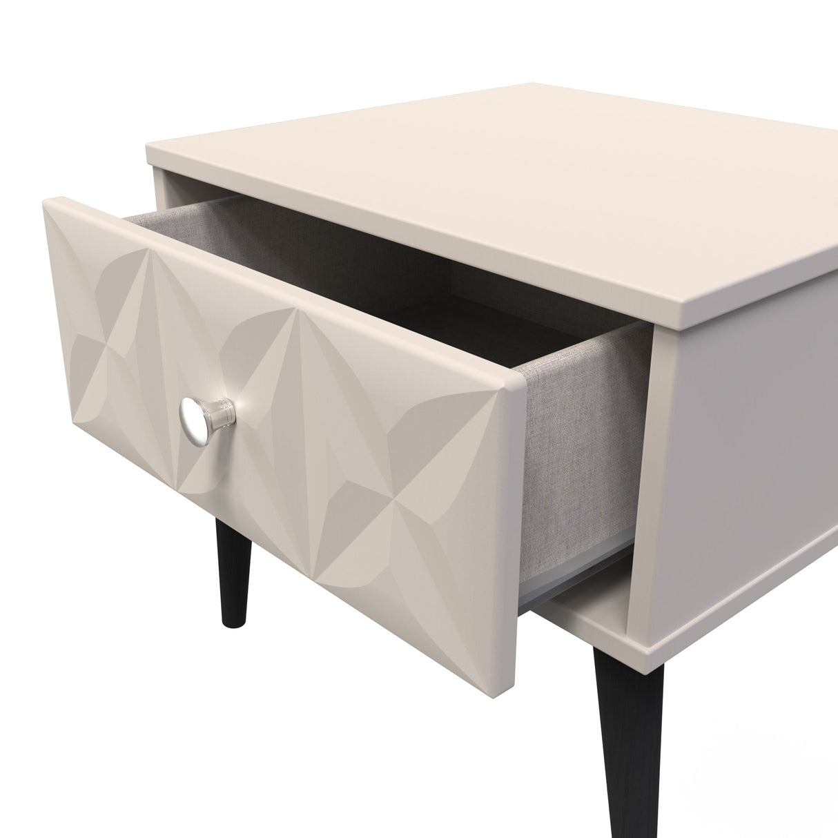 Pixel 1 Drawer Bedside Cabinet with Dark Scandinavian Legs - Welcome Furniture