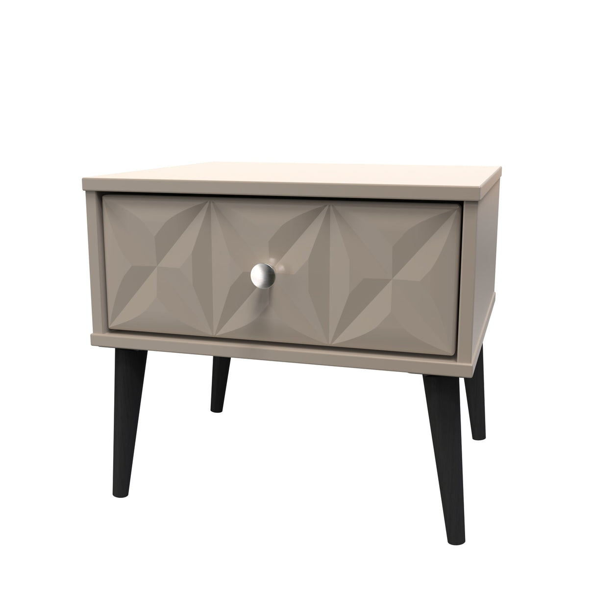 Pixel 1 Drawer Bedside Cabinet with Dark Scandinavian Legs - Welcome Furniture