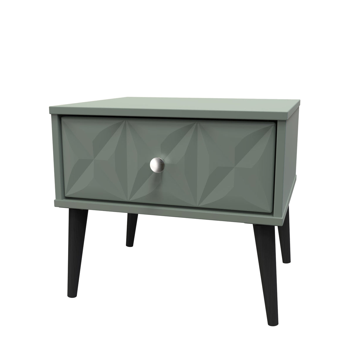 Pixel 1 Drawer Bedside Cabinet with Dark Scandinavian Legs - Welcome Furniture