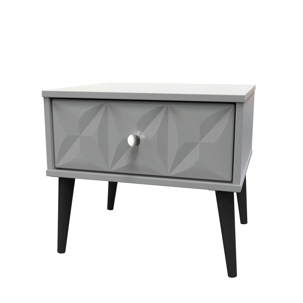 Pixel 1 Drawer Bedside Cabinet with Dark Scandinavian Legs - Welcome Furniture