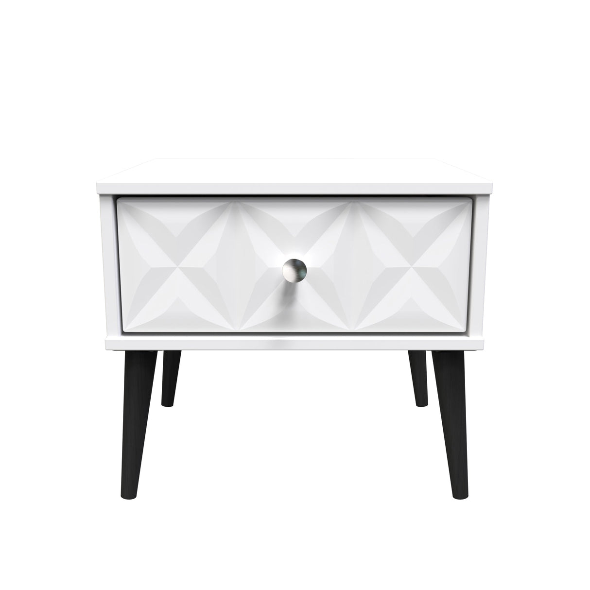 Pixel 1 Drawer Bedside Cabinet with Dark Scandinavian Legs - Welcome Furniture