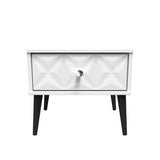 Pixel 1 Drawer Bedside Cabinet with Dark Scandinavian Legs - Welcome Furniture