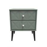Pixel 2 Drawer Bedside Cabinet with Dark Scandinavian Legs - Welcome Furniture