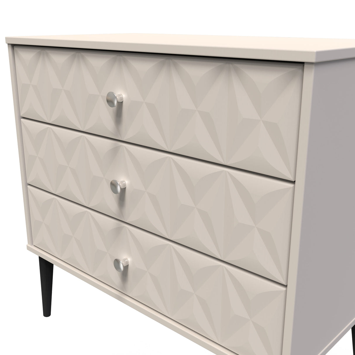 Pixel 3 Drawer Chest with Dark Scandinavian Legs - Welcome Furniture