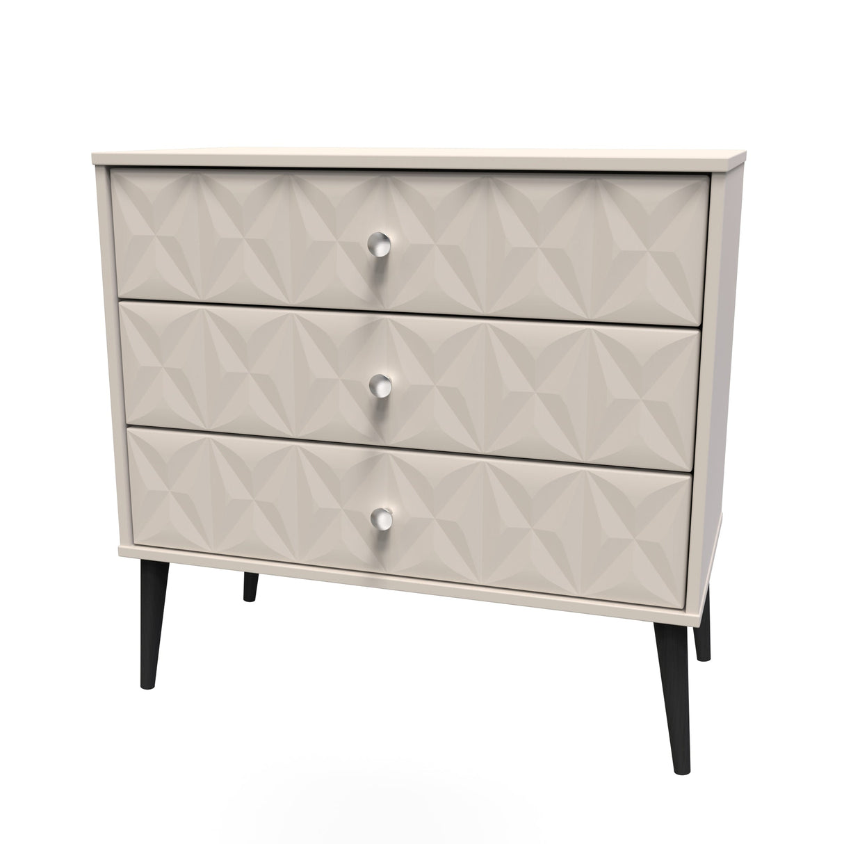 Pixel 3 Drawer Chest with Dark Scandinavian Legs - Welcome Furniture