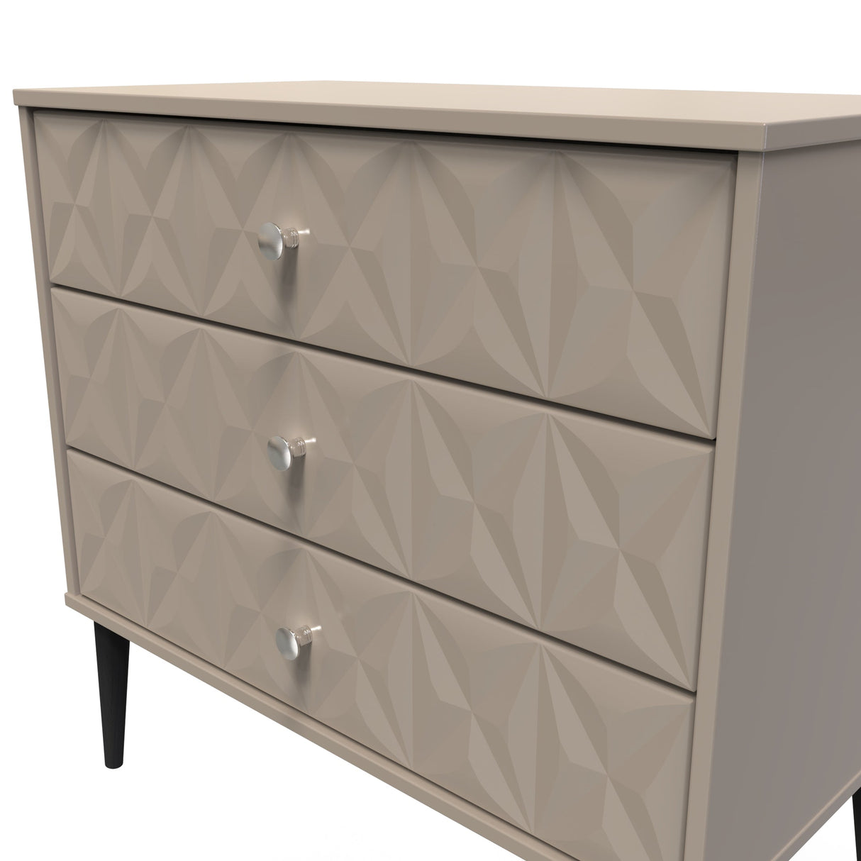 Pixel 3 Drawer Chest with Dark Scandinavian Legs - Welcome Furniture