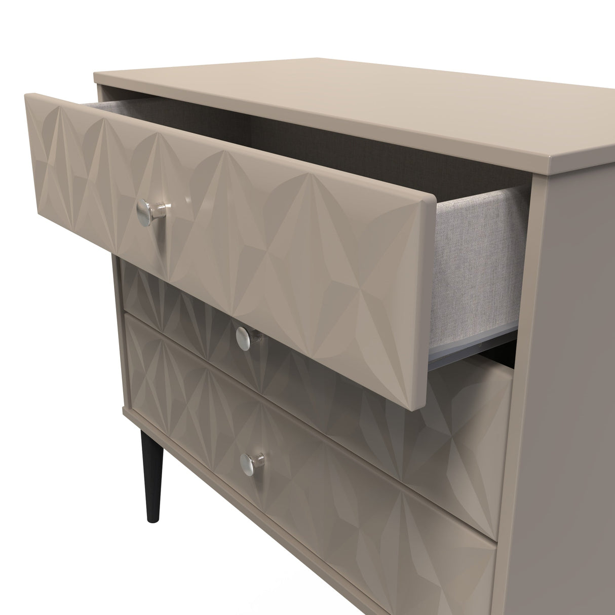 Pixel 3 Drawer Chest with Dark Scandinavian Legs - Welcome Furniture