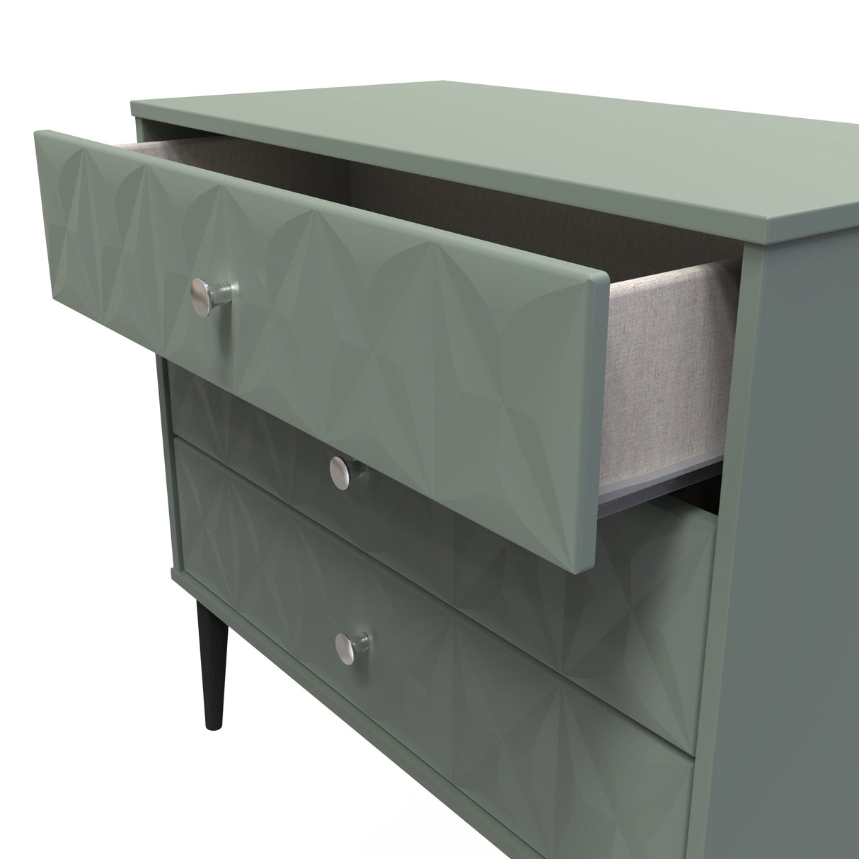 Pixel 3 Drawer Chest with Dark Scandinavian Legs - Welcome Furniture