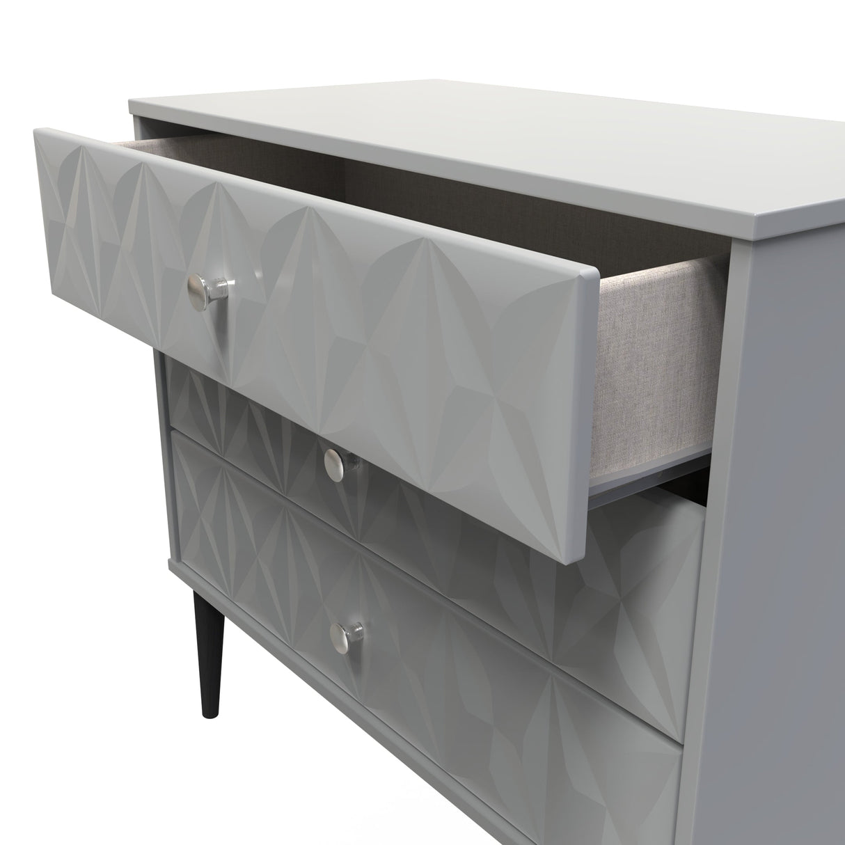 Pixel 3 Drawer Chest with Dark Scandinavian Legs - Welcome Furniture