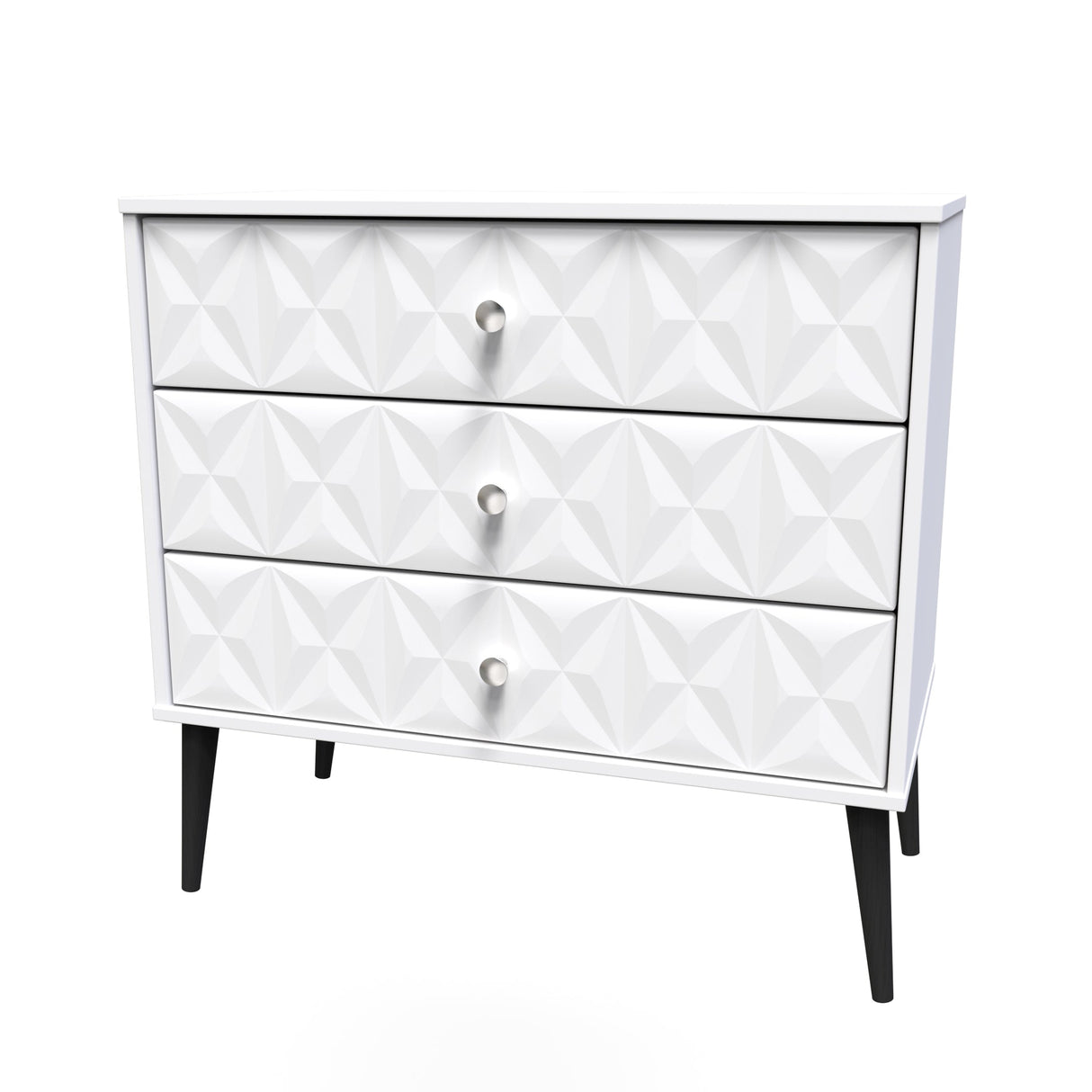 Pixel 3 Drawer Chest with Dark Scandinavian Legs - Welcome Furniture