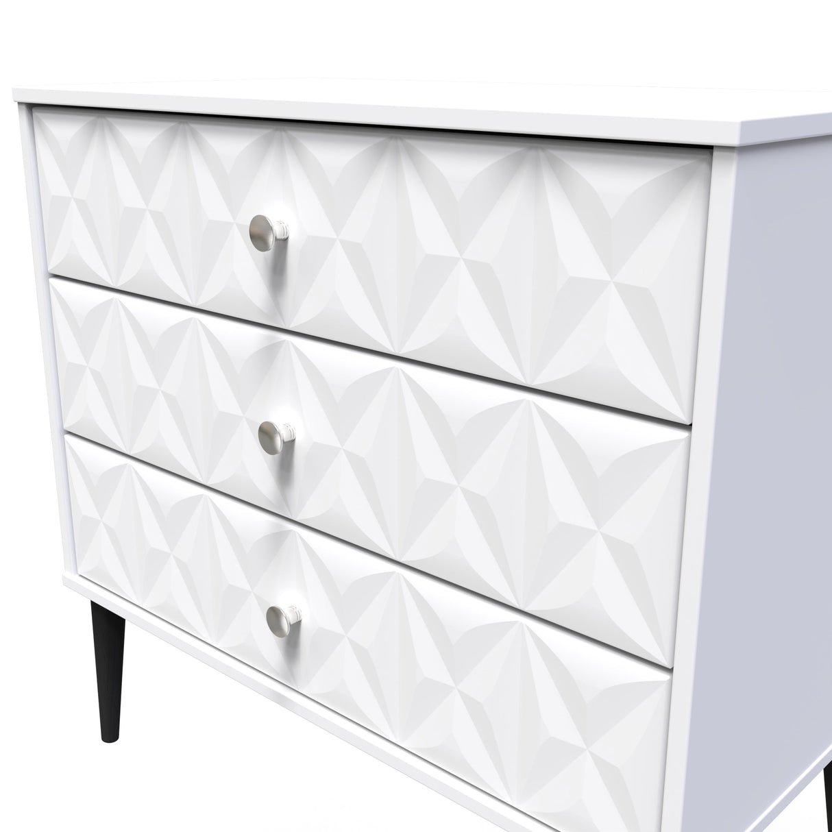Pixel 3 Drawer Chest with Dark Scandinavian Legs - Welcome Furniture