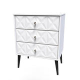 Pixel 3 Drawer Midi Chest with Dark Scandinavian Legs - Welcome Furniture