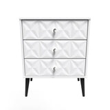 Pixel 3 Drawer Midi Chest with Dark Scandinavian Legs - Welcome Furniture