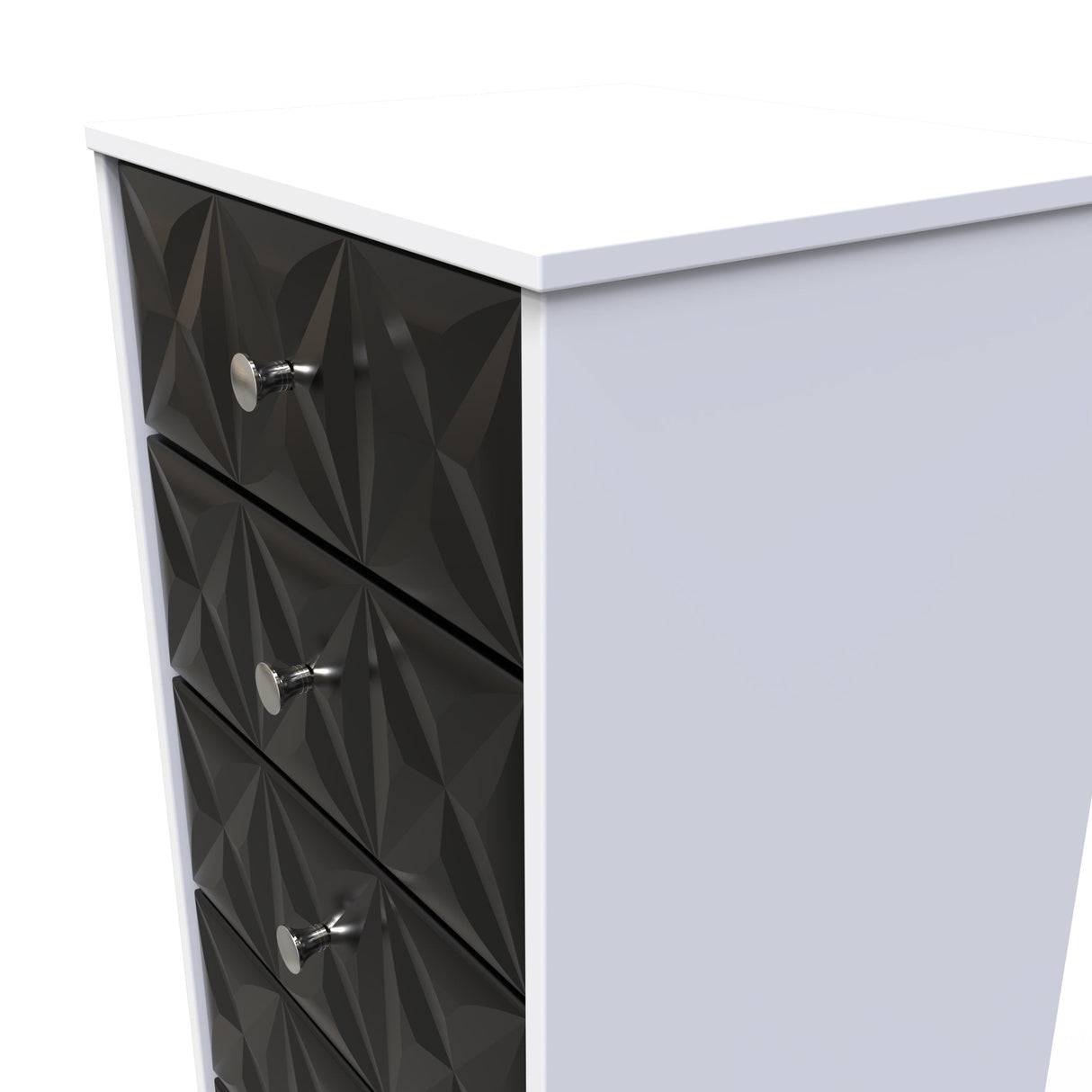 Pixel 5 Drawer Bedside Cabinet with Dark Scandinavian Legs - Welcome Furniture