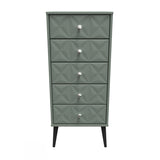 Pixel 5 Drawer Bedside Cabinet with Dark Scandinavian Legs - Welcome Furniture