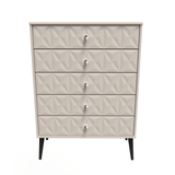 Pixel 5 Drawer Chest with Dark Scandinavian Legs - Welcome Furniture