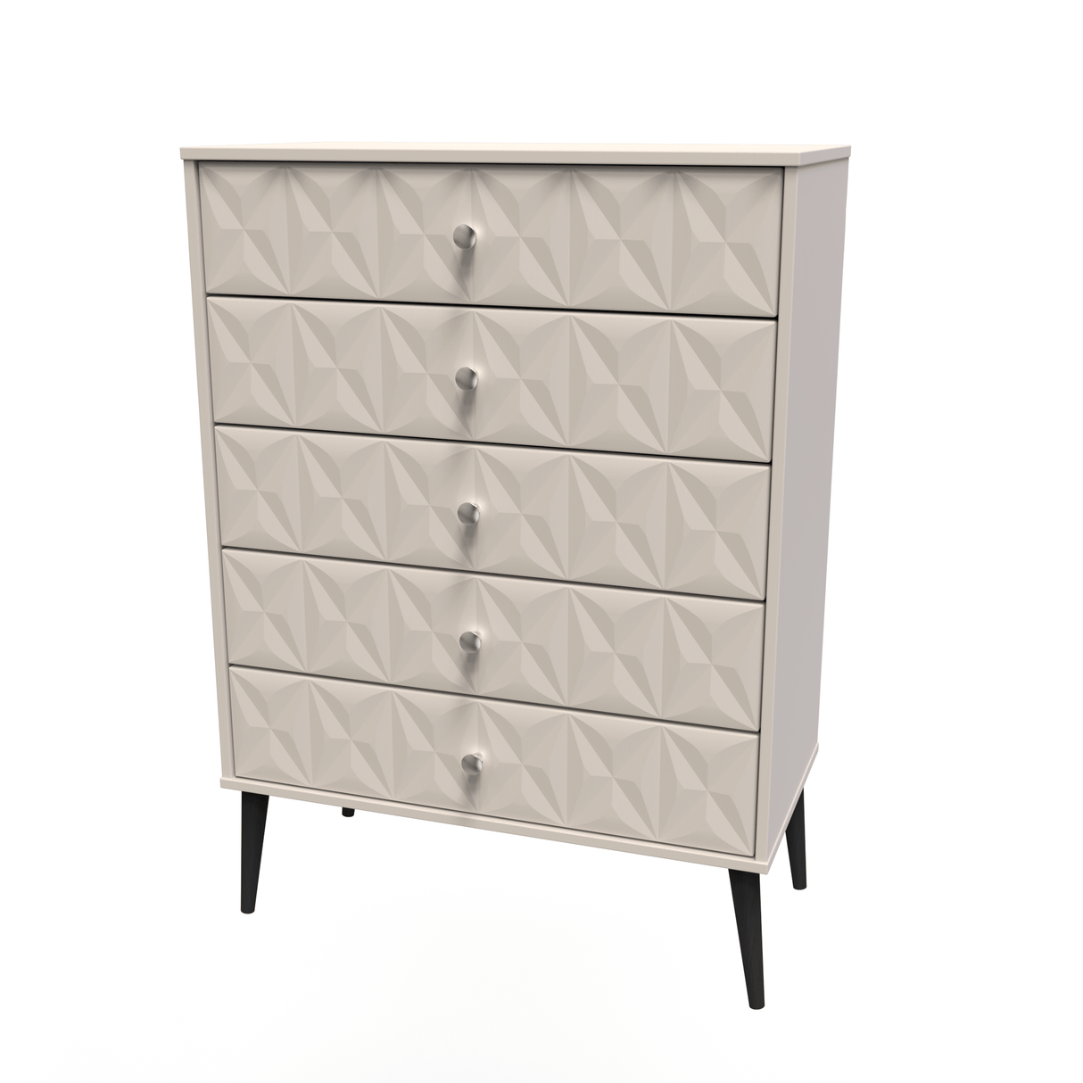 Pixel 5 Drawer Chest with Dark Scandinavian Legs - Welcome Furniture