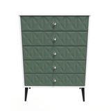 Pixel 5 Drawer Chest with Dark Scandinavian Legs - Welcome Furniture