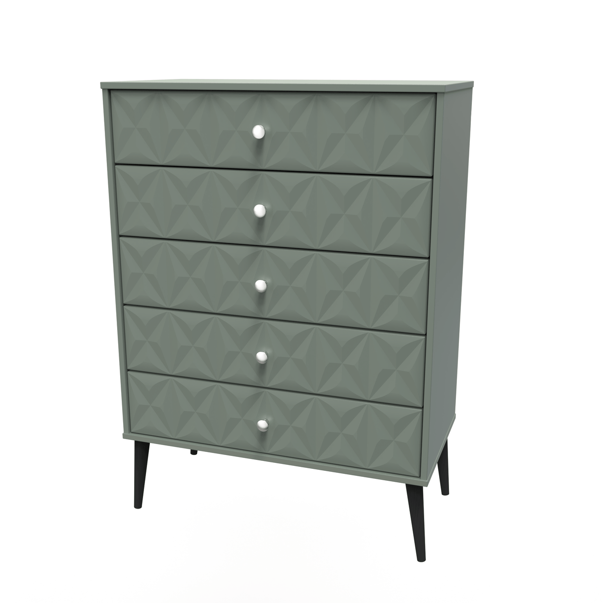 Pixel 5 Drawer Chest with Dark Scandinavian Legs - Welcome Furniture