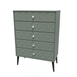 Pixel 5 Drawer Chest with Dark Scandinavian Legs - Welcome Furniture
