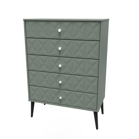 Pixel 5 Drawer Chest with Dark Scandinavian Legs - Welcome Furniture