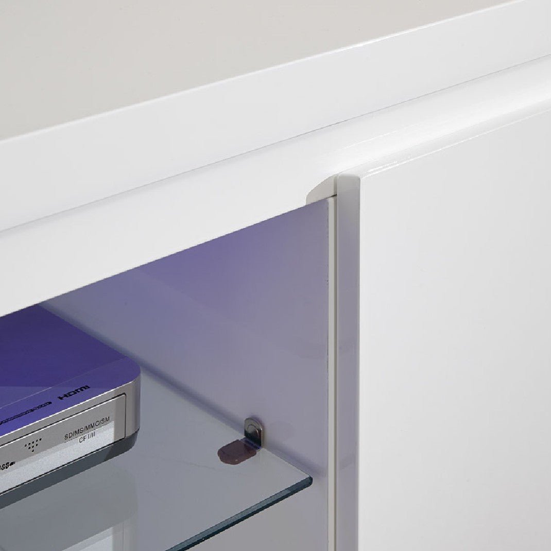 Polar LED Large 2 Door 1 Shelf TV Unit - GFW