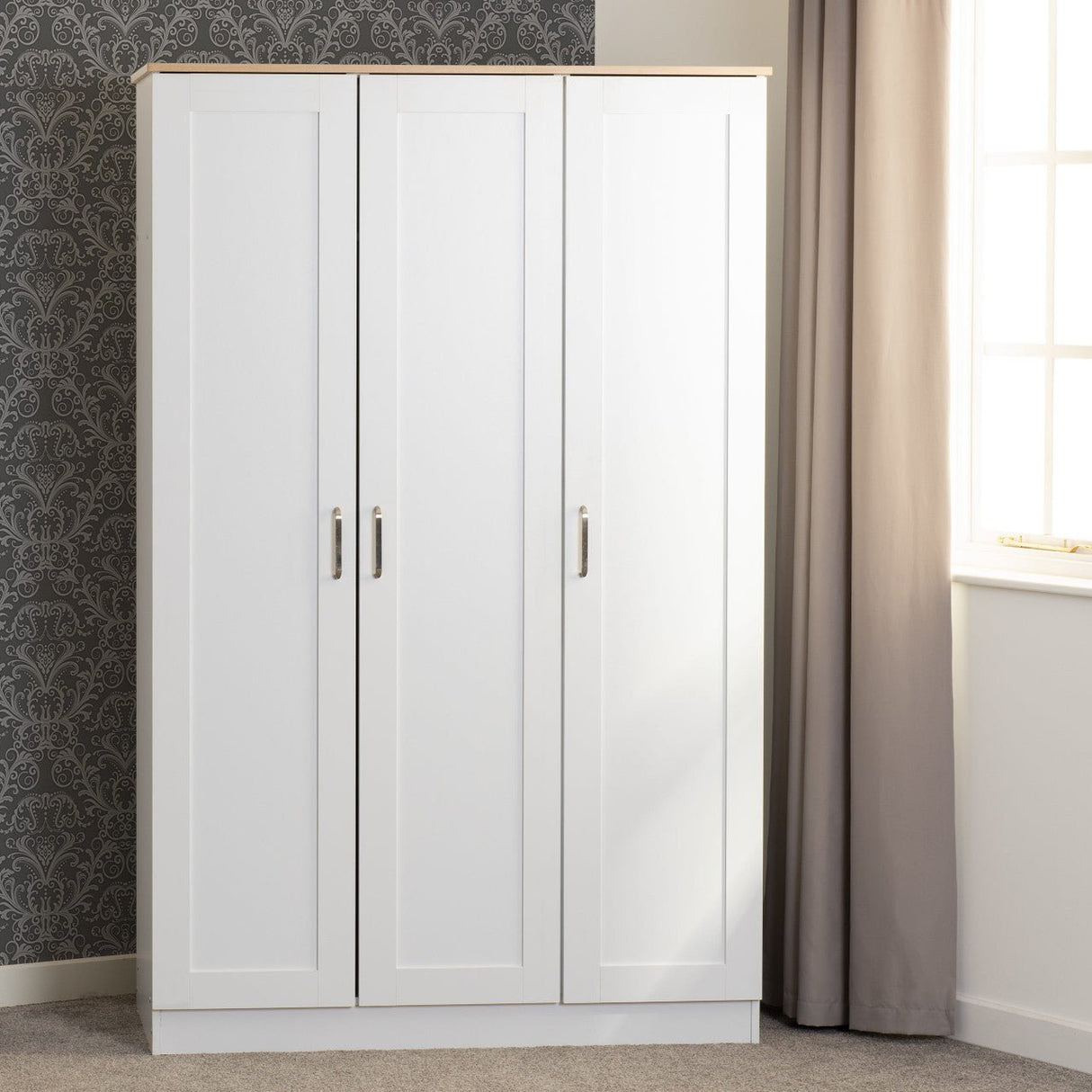 Portland 3 Door Triple Wardrobe - Seconique