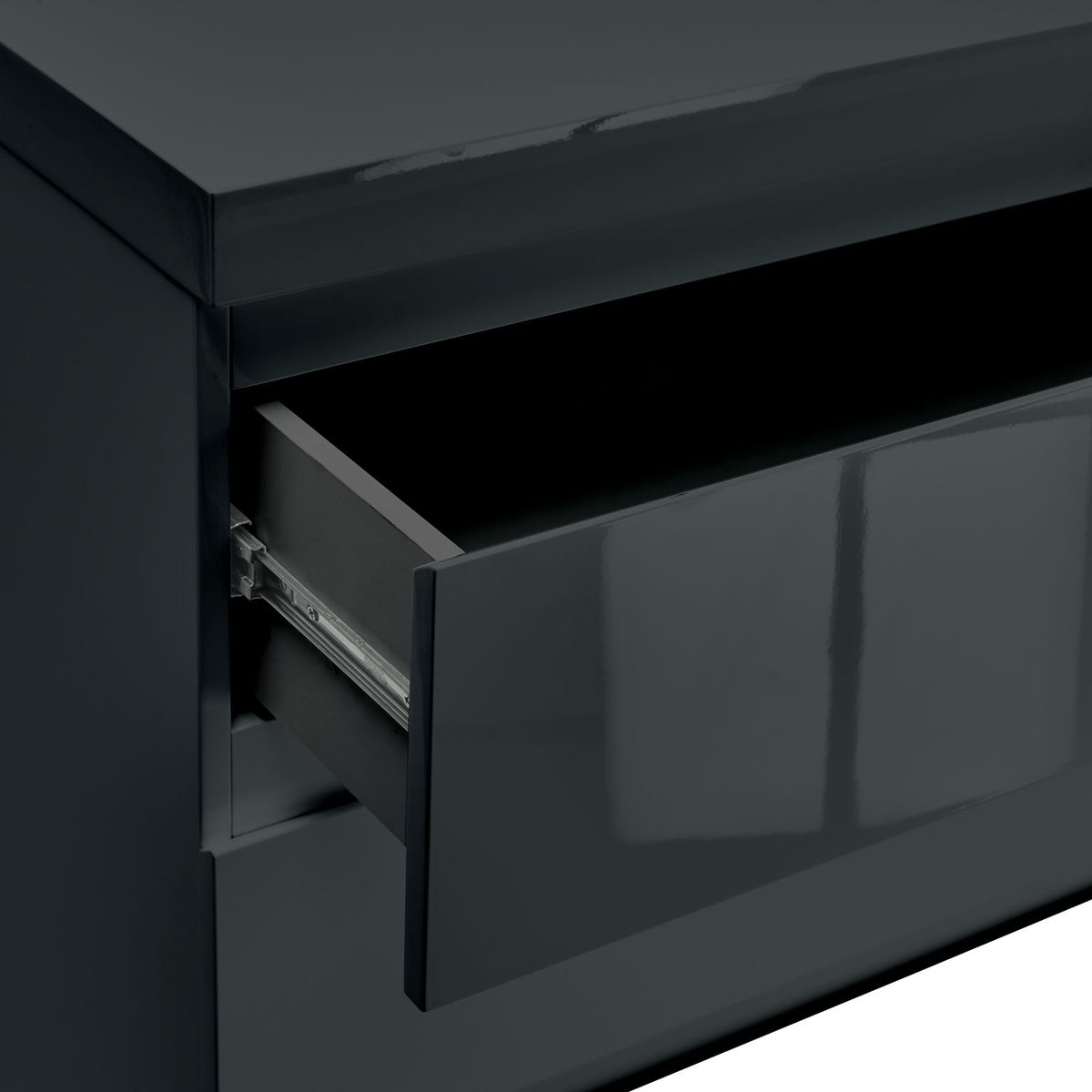 Puro Charcoal 2 Drawer Bedside Table - LPD