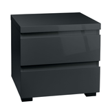 Puro Charcoal 2 Drawer Bedside Table - LPD