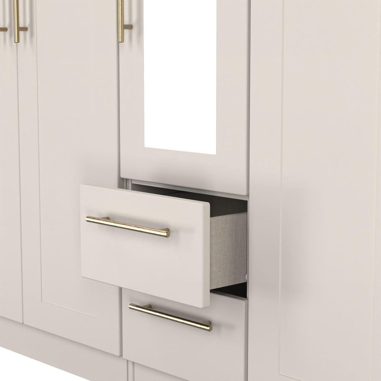 Haworth Tall 5 Door 2 Drawer Mirrored Wardrobe