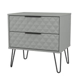 Harlequin 2 Drawer Midi Chest with Black Hairpin Legs