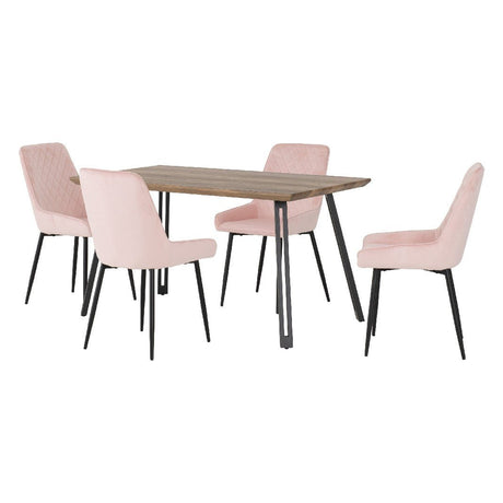 Quebec Straight Edge Dining Set with 4 Avery Chairs - Seconique