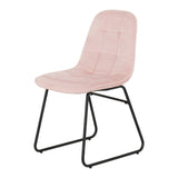 Quebec Straight Edge Dining Set with 4 Velvet Lukas Chairs - Seconique