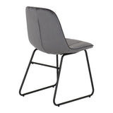 Quebec Straight Edge Dining Set with 4 Velvet Lukas Chairs - Seconique