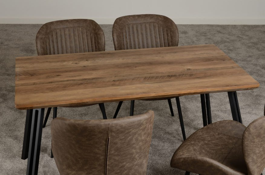 Quebec Straight Edge Dining Table Set with 4 Chairs - Seconique