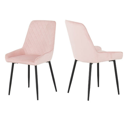 Quebec Wave Edge Dining Set with 4 Velvet Avery Chairs - Seconique