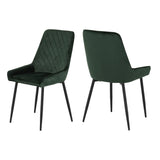 Quebec Wave Edge Dining Set with 4 Velvet Avery Chairs - Seconique