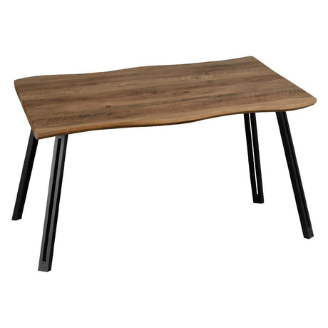 Quebec Wave Edge Dining Set with 4 Velvet Lukas Chairs - Seconique