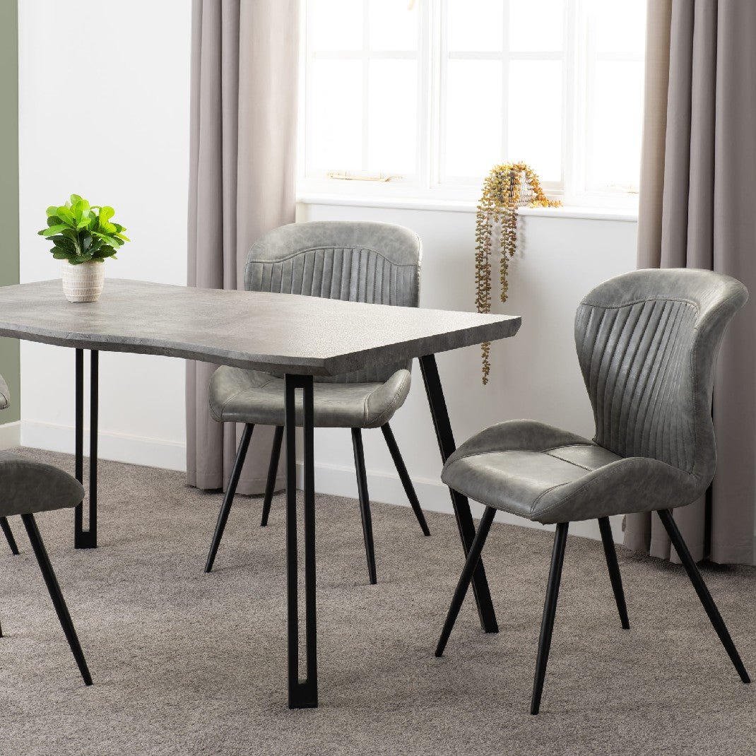 Quebec Wave Edge Dining Table Set with 4 Chairs - Seconique