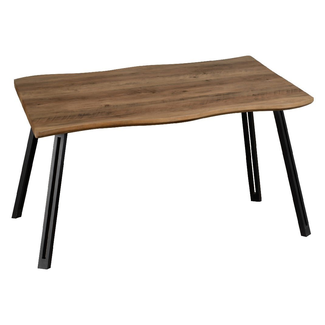 Quebec Wave Edge Dining Table with 4 Sapphire Chairs - Seconique