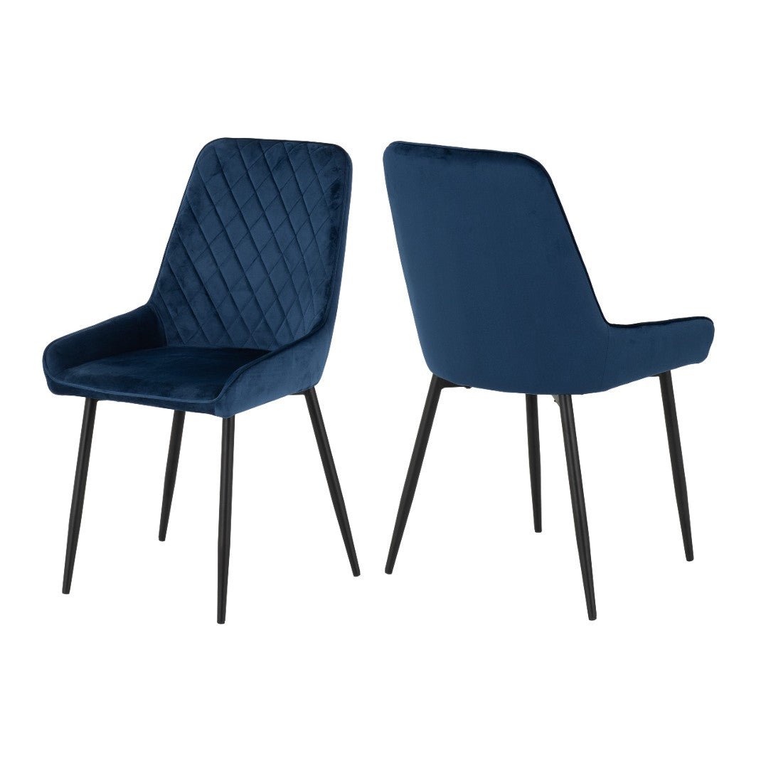 Quebec Wave Edge Dining Table with 4 Sapphire Chairs - Seconique