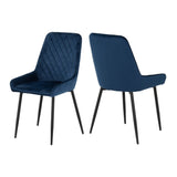 Quebec Wave Edge Dining Table with 4 Sapphire Chairs - Seconique