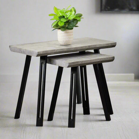 Quebec Wave Edge Nest of Tables - Seconique