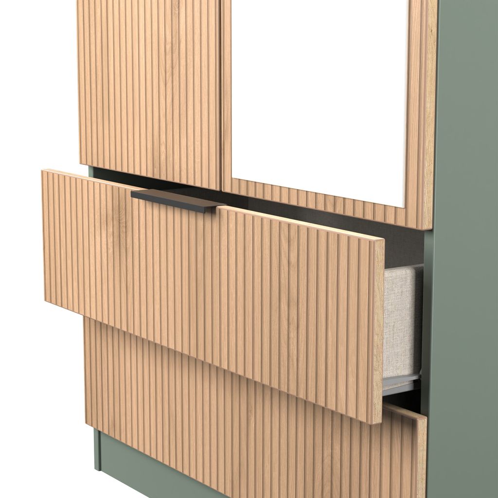 Java Mirrored 2 Drawer 2 Door Double Wardrobe
