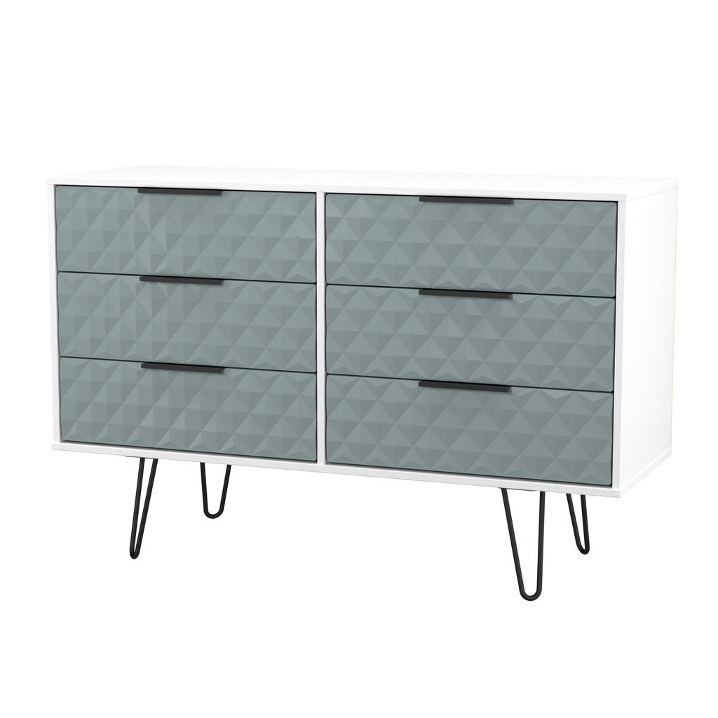 Harlequin 6 Drawer Chest with Black Hairpin Legs