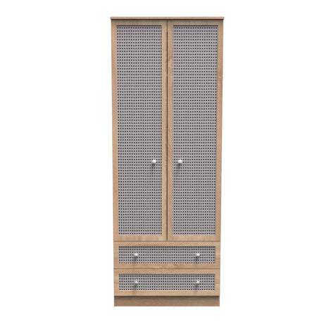 Rattan 2 Door 2 Drawer Wardrobe - Welcome Furniture